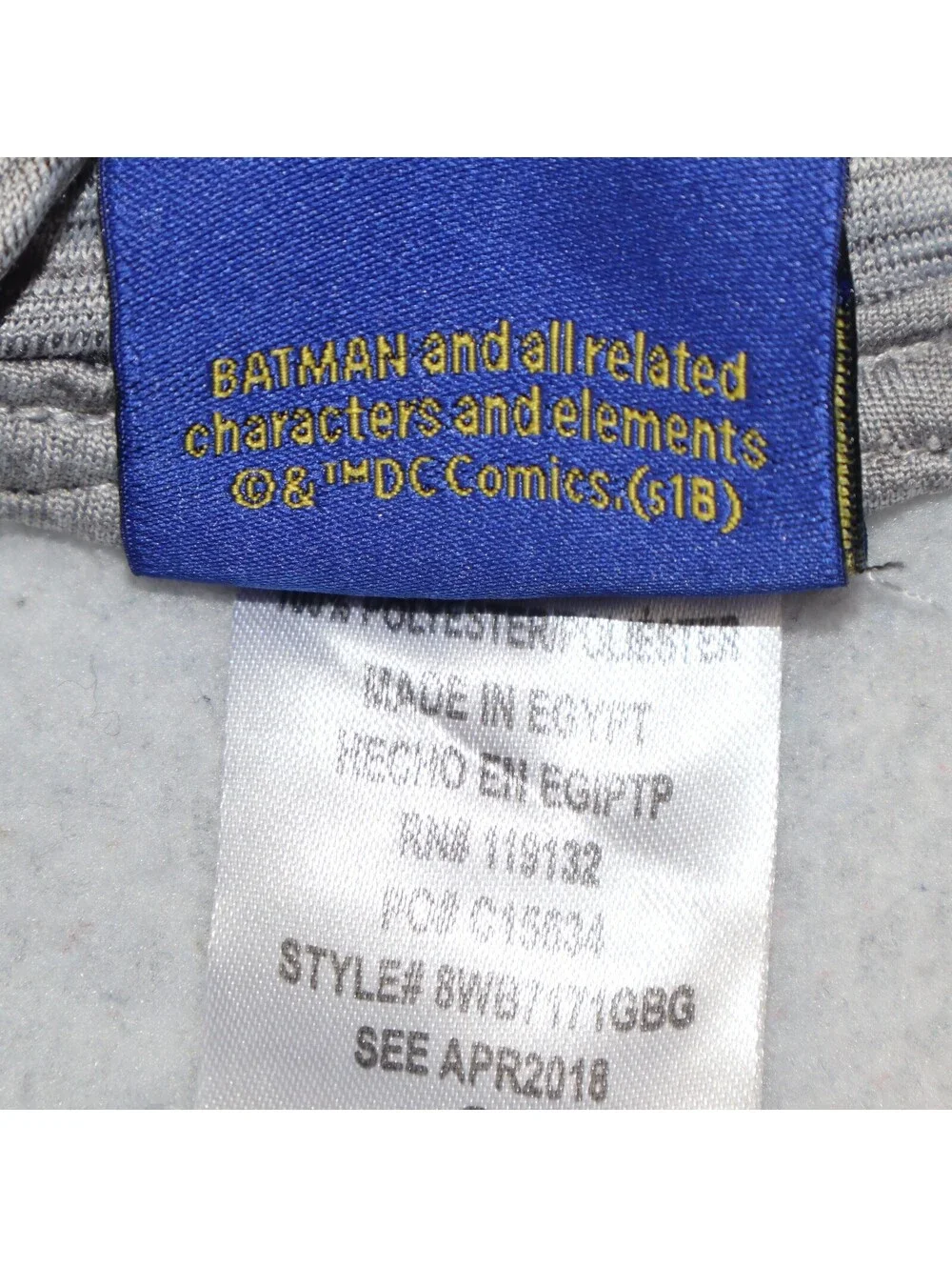 Batman Boys Hoodie Size 6 Gray